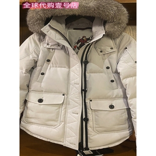 【惊!折扣】2024冬新 MOOSE季剪刀手羽绒服女短款Quebec银狐毛男