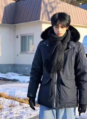 【惊！折扣】MOOSE Quebec狐狸毛白鹅绒加拿大剪刀短款羽绒服外套