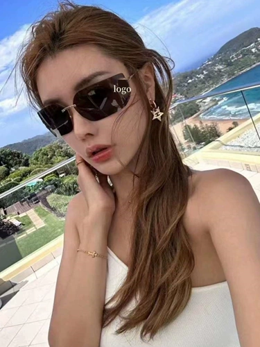 Солнцезащитные очки в стиле тысячелетия Женские модные безрамные интегрированные в