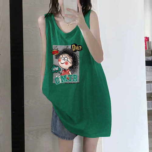 纯棉吊带坎肩背心无袖t恤女夏季