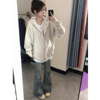 加绒加厚外套卫衣女2024秋冬开衫