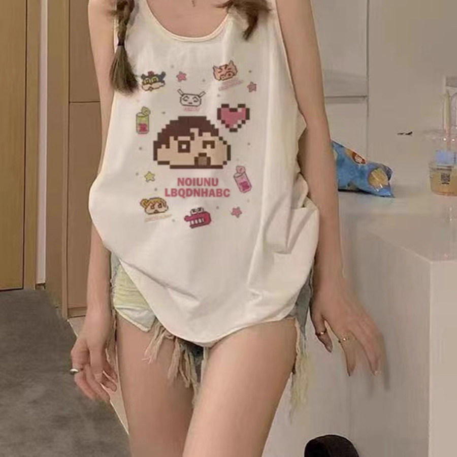 纯棉吊带坎肩跨栏背心无袖t恤女夏外穿慵懒风宽松篮球服挂脖上衣,女装/女士精品,背心吊带,淘宝优惠券,粉丝福利购,淘宝优惠卷