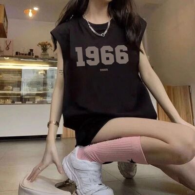 纯棉吊带运动坎肩背心无袖t恤女