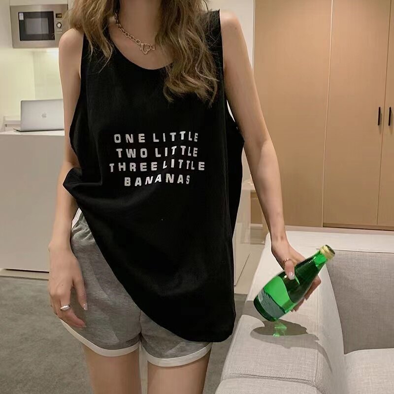 纯棉吊带运动坎肩背心无袖女夏季图片