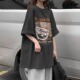 宽松韩版 t恤女夏季 慵懒风设计感小众chic港味上衣服 纯棉短袖 美式