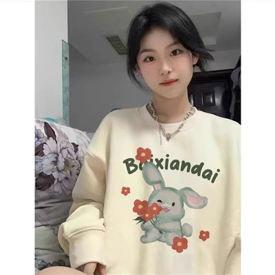 无帽套头卫衣女秋冬季小个子上衣