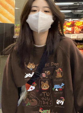 无帽圆领卫衣女2026新款爆款春秋季小个子宽松韩系慵懒风加绒上衣