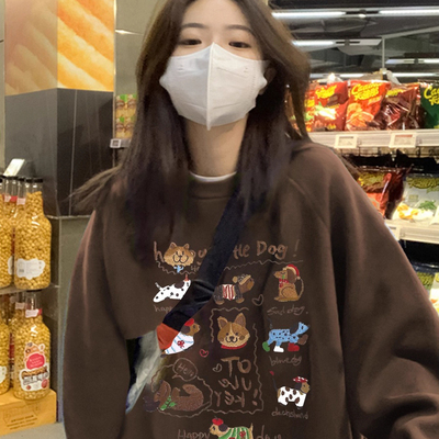 无帽圆领卫衣女2025早秋季小个子