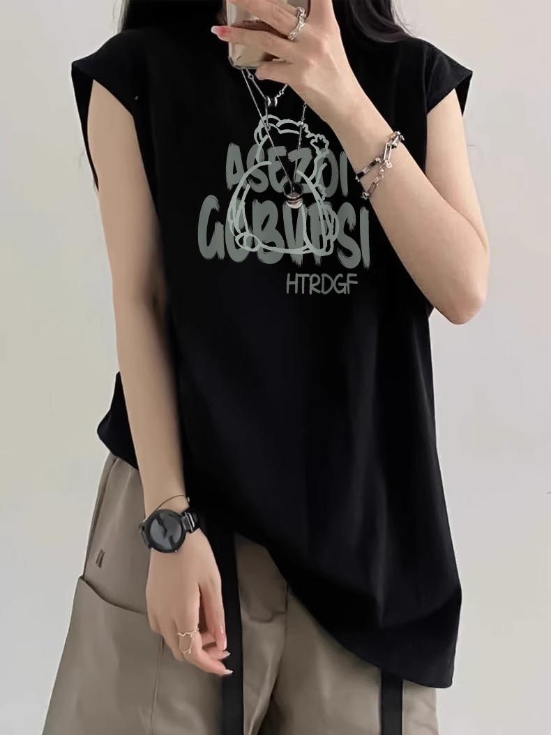 纯棉吊带坎肩背心无袖t恤女夏