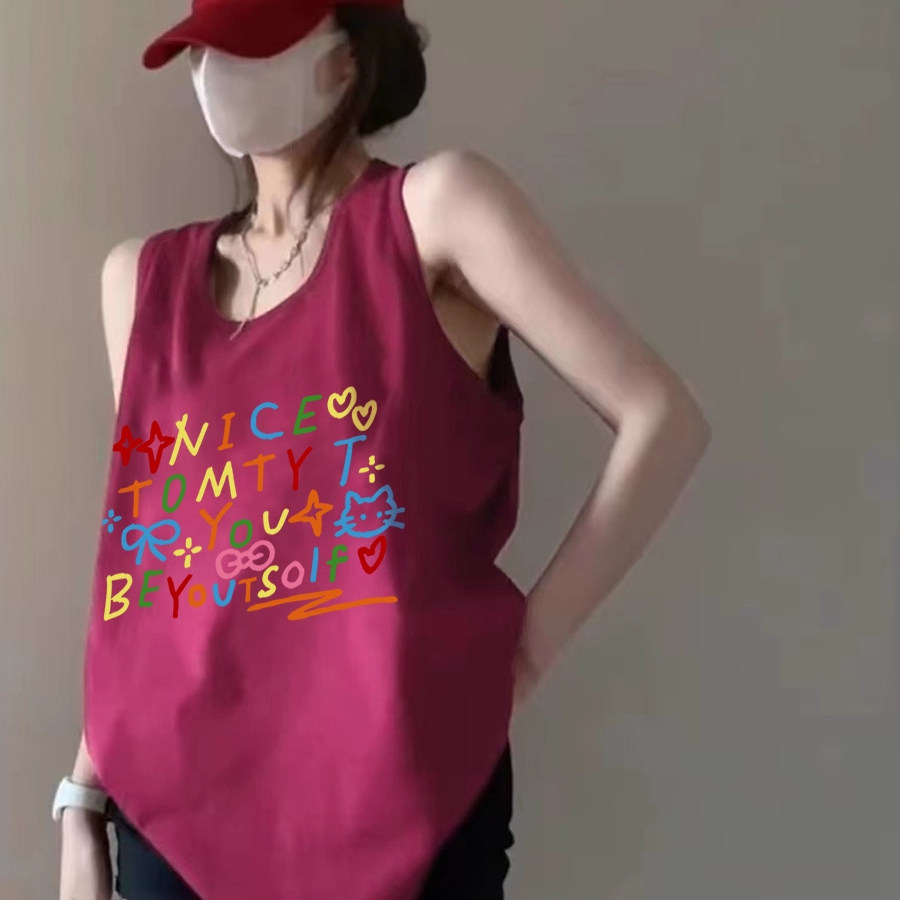 纯棉吊带坎肩跨栏背心无袖t恤女2025夏外穿慵懒风宽松篮球服上衣,女装/女士精品,背心吊带,淘宝优惠券,粉丝福利购,淘宝优惠卷