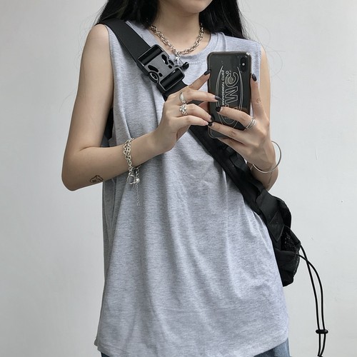 纯棉吊带运动坎肩背心无袖女夏季