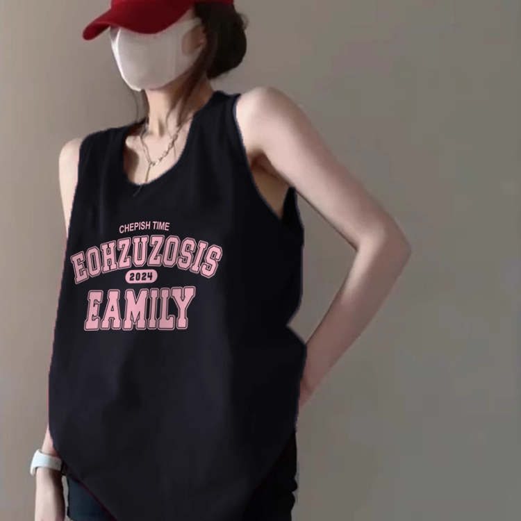 纯棉吊带运动跨栏背心无袖t恤女2025夏外穿中长款宽松篮球服上衣