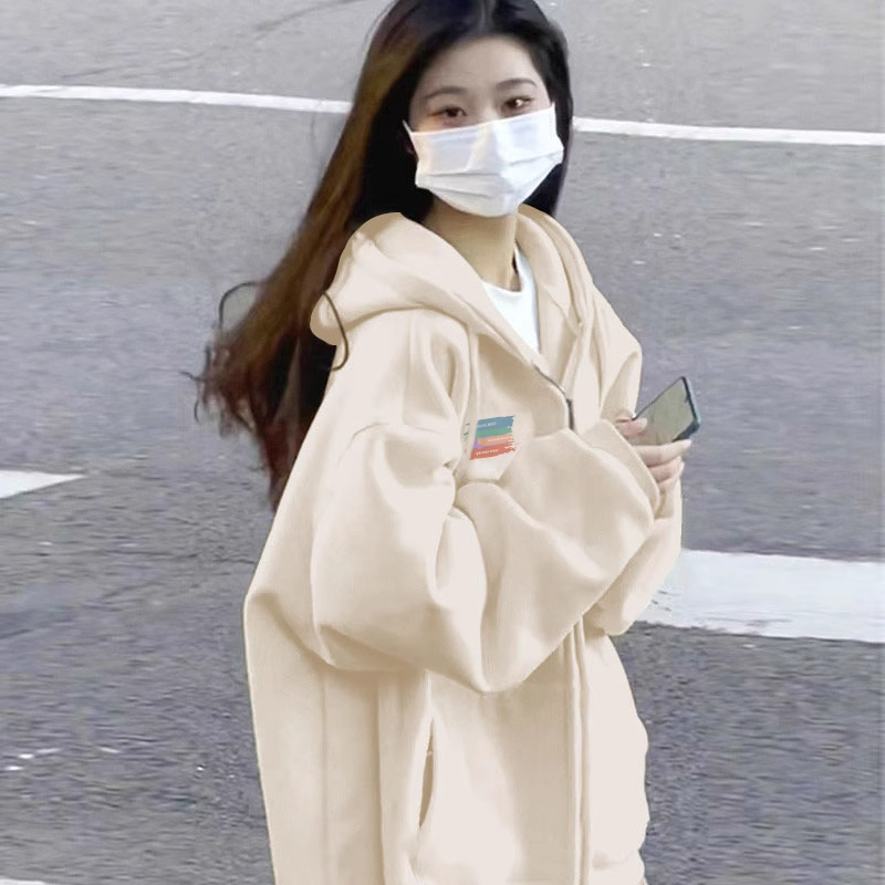 美式复古卫衣女春秋季小个子外套