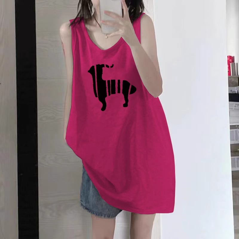 纯棉吊带运动背心无袖t恤女夏季