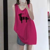 外穿篮球服港风挂脖上衣 夏季 纯棉吊带运动背心无袖 t恤女2025新款