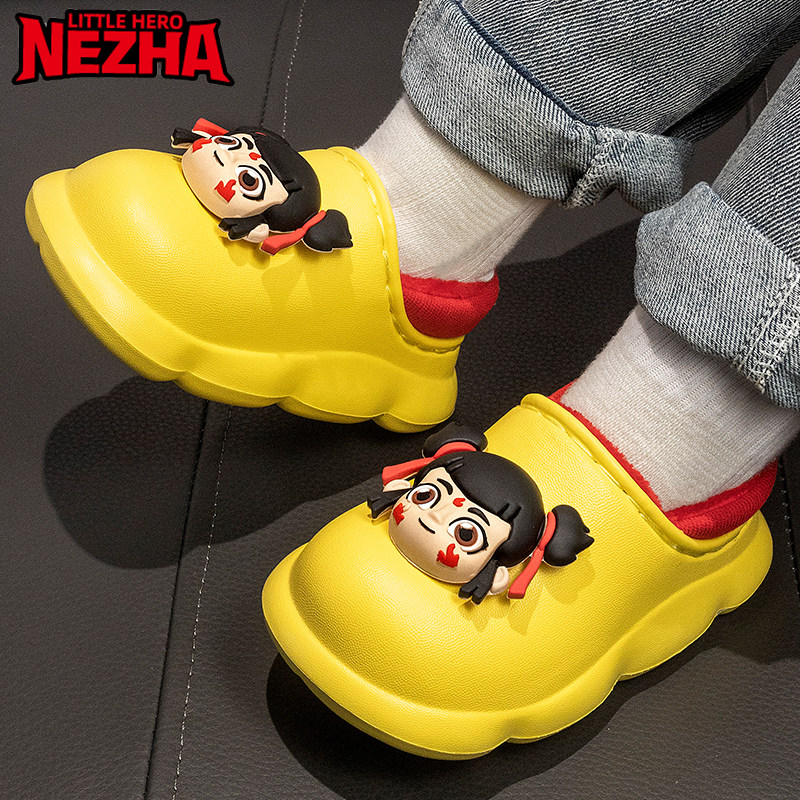 哪吒儿童棉拖鞋2025新款冬季男童女童室内家居保暖防滑防水外穿鞋