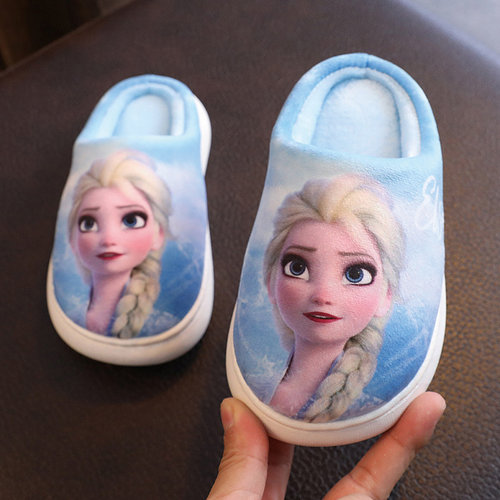 冰雪奇缘秋冬公主风防滑儿童拖鞋
