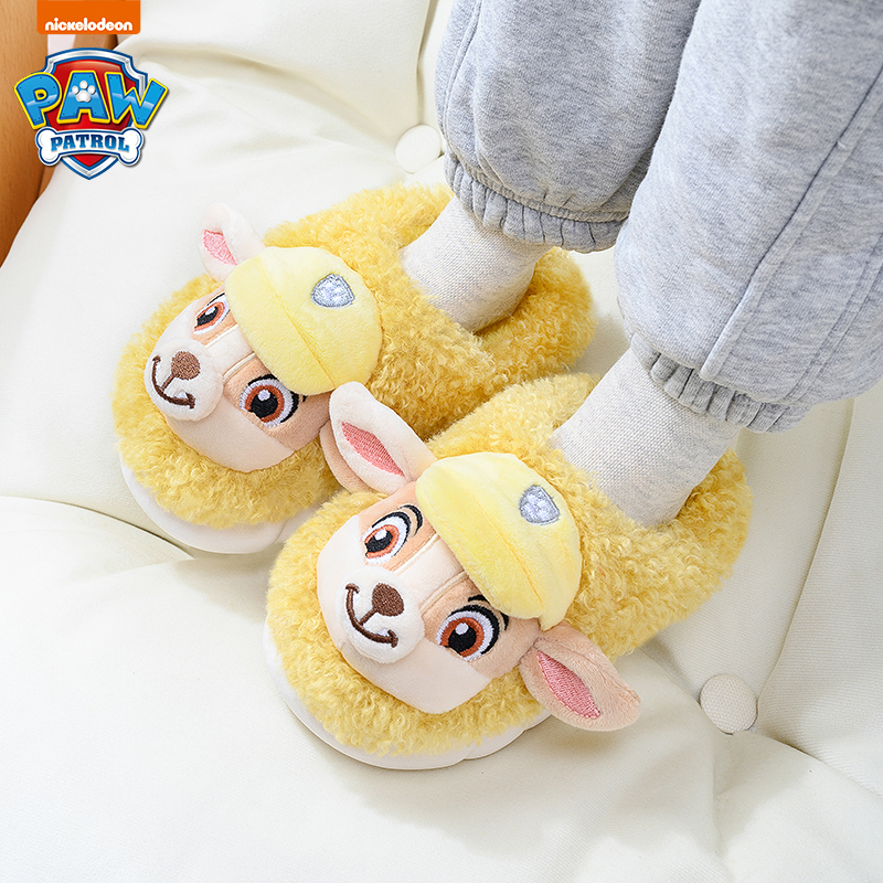 汪汪队卡通棉拖鞋冬季新款儿童棉鞋包跟居家毛毛加厚保暖宝宝鞋子