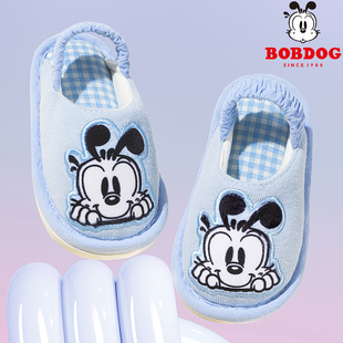 儿童布拖鞋女宝春秋室内冬软底幼儿小孩男童防滑新款居家宝宝棉拖