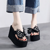 slipper Exorcism The thickness of the bottom Versatile Style fashion Sandy beach High-heeled personality leisure time non-slip Korean Edition flip flops