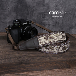 cam in绣花相机背带复古摄影肩带民族风适用尼康索尼XT5富士X100V