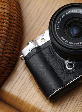 cam-in 富士XM5相机swift真皮套银色手柄铝合金黑色底座板保护套