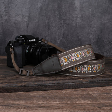 cam-in复古民族风绣花相机背带摄影肩带适用尼康索尼a7m4富士XT50