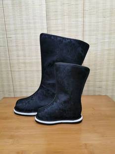 官兵道 婚鞋 古装 龙纹内增高手工千层底皂靴子cos汉服戏曲男女中式