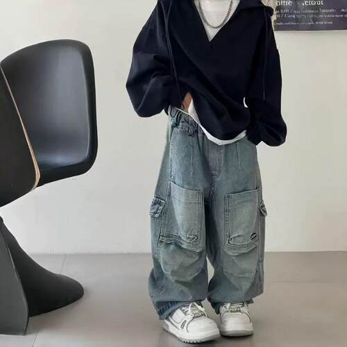 韩版宽松休闲百搭儿童工装裤子