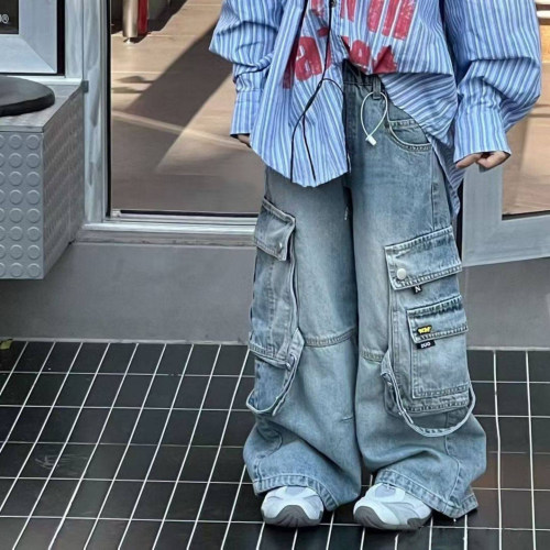 春季男童嘻哈街舞宽松牛仔裤