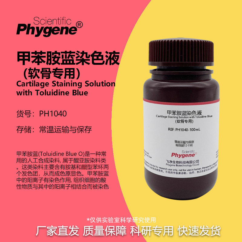 PH1040 软骨染色液 甲苯胺蓝法 科研实验试剂 Phygene