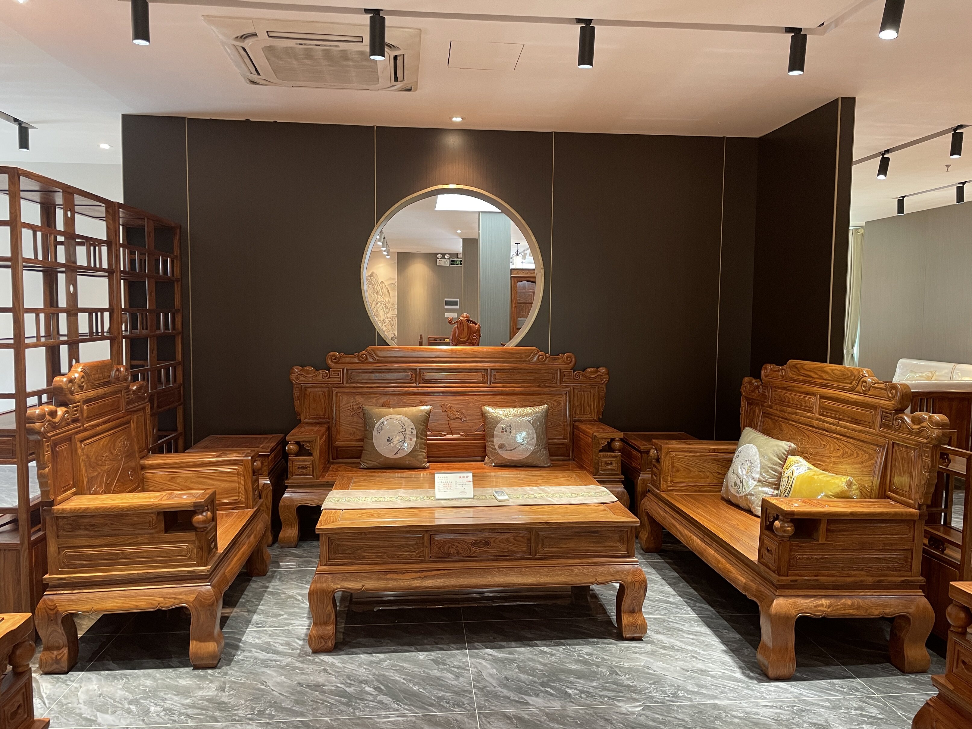 国标红木客厅刺猬紫檀六件套财源滚滚沙发中式花梨全实木家具整装