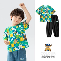 Зеленая t -мала (242PS0162)+Классические черные брюки (242PK0079) Мужские модели