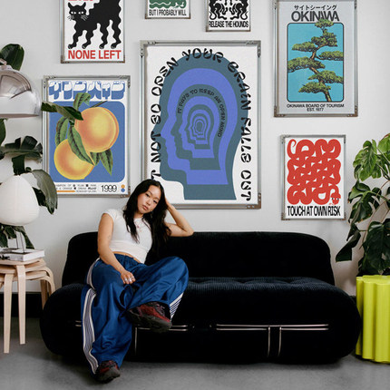 新视线画廊中古海报Okinawa小红书同款装饰画铝型材框可定制尺寸