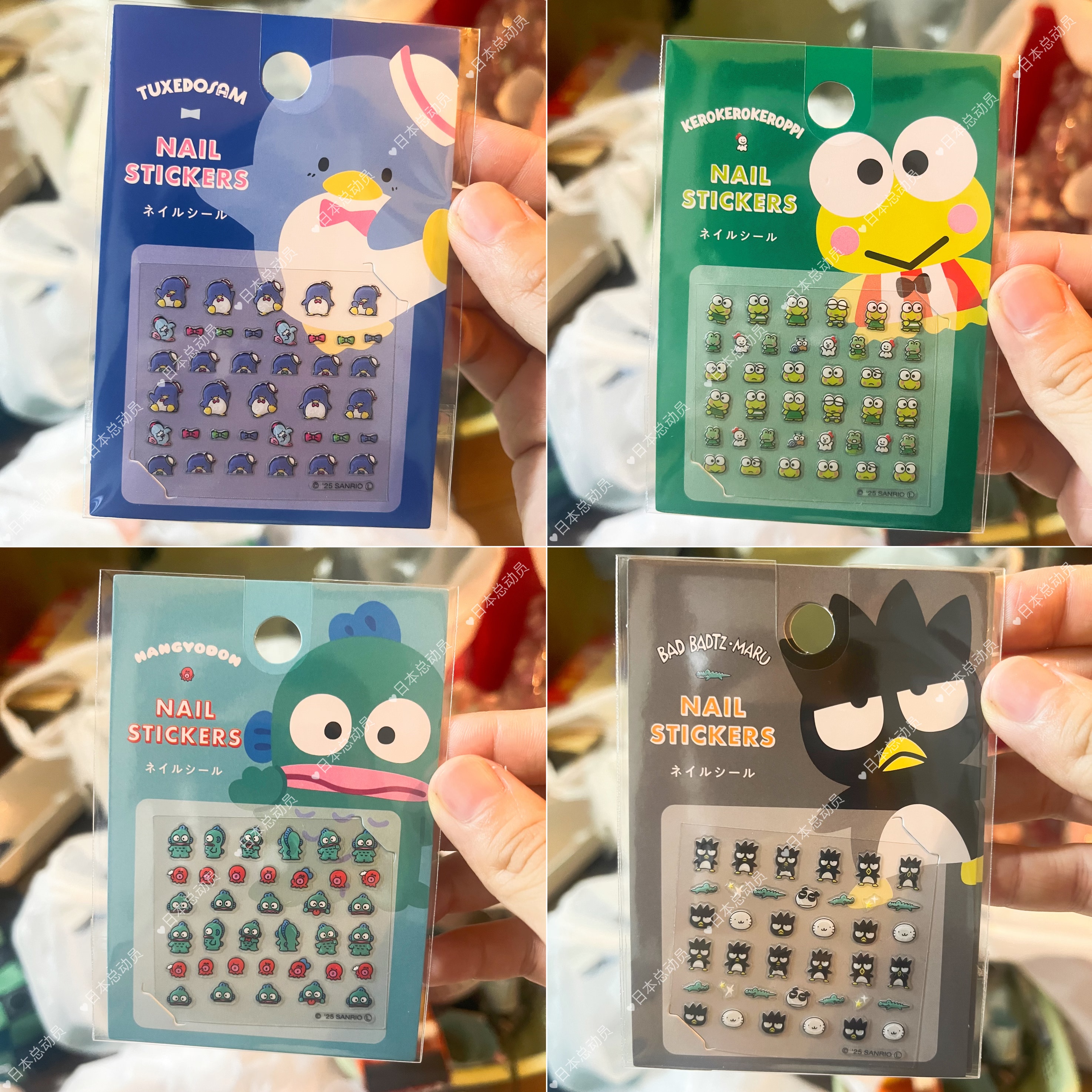 日本新品sanrio三丽鸥正品玉桂狗大眼蛙 美甲贴INS贴纸画