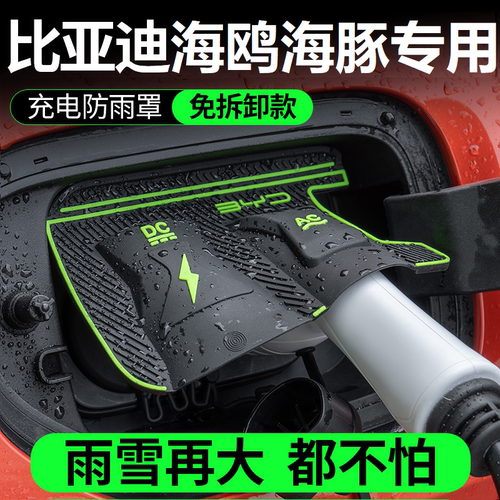 比亚迪海鸥专用海豚充电枪防雨罩翻盖式元UP防漏隐藏式配件保护盖
