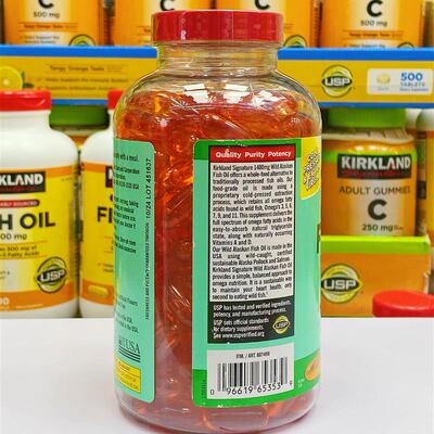 美国kirkland柯克兰阿拉斯加野生深海鱼油软胶囊Omega3成人230粒