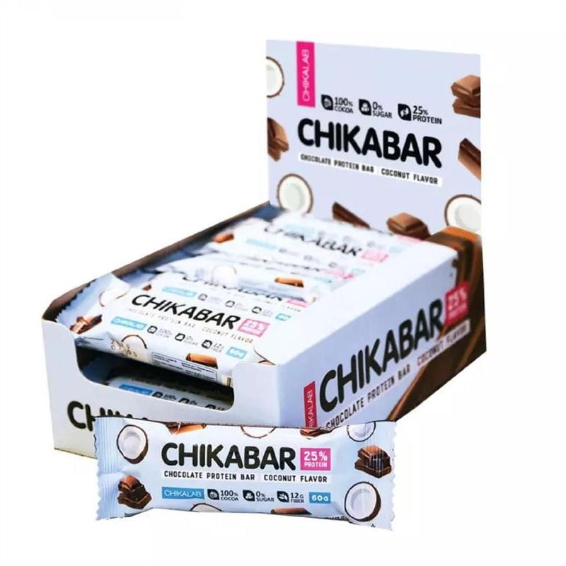 CHIKALAB CHIKABAR protein bar 60g 25% protein no sugar cocoa