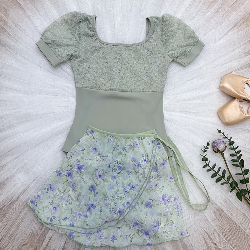 芭蕾舞练功服短袖蕾丝中高体操服连体服艺考基训服舞蹈服形体服