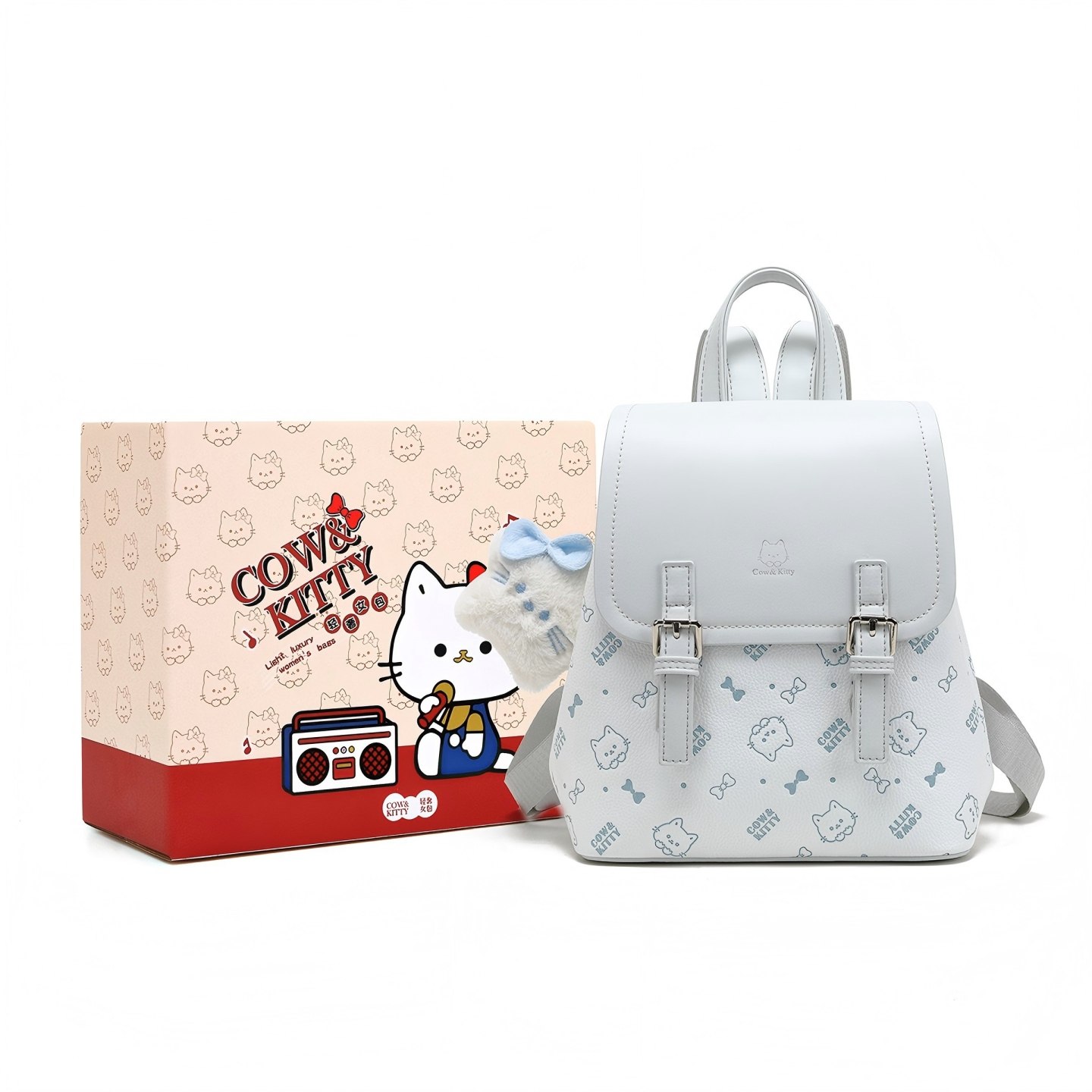 官网正品Cow&Kitty女双肩包2026新款卡通印花高颜值轻便双肩背包,箱包皮具/热销女包/男包,双肩背包,淘宝优惠券,粉丝福利购,淘宝优惠卷