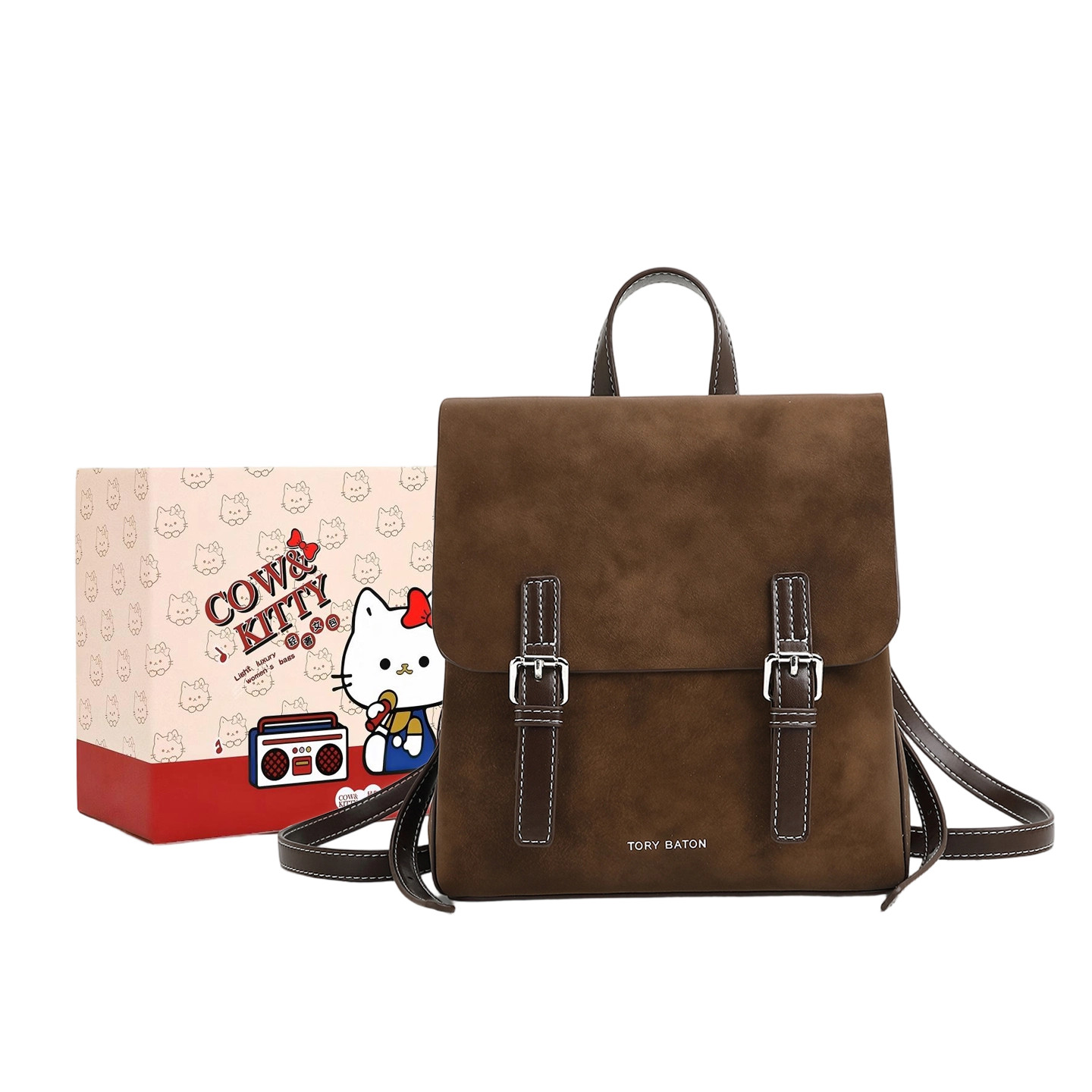 官网正品Cow&Kitty双肩包女2026新款复古学院风高颜值轻便小背包