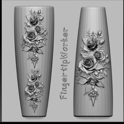 【FingertipWorker】原创超精致小众玫瑰花束美甲模具