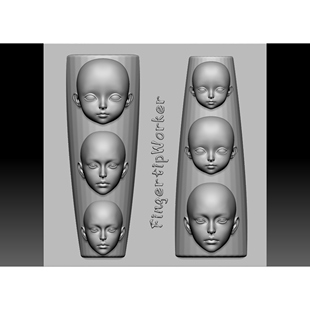 FingertipWorker丨原创立体BJD娃娃头美甲模具可以给娃娃成头娃头