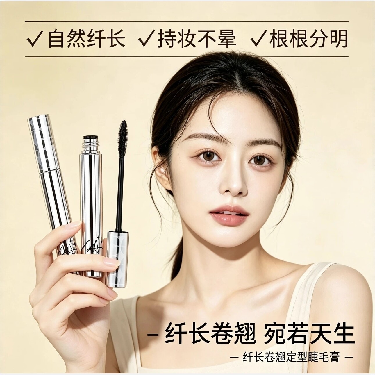 小银管睫毛膏自然卷翘浓密防水不易晕染定型睫毛打底膏睫毛增长