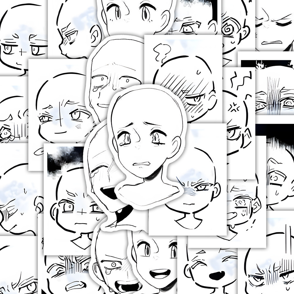 108张人物表情参考素材贴纸美术生练习模版diy手机贴画防水,文具电教/文化用品/商务用品,贴纸/立体贴纸,淘宝优惠券,粉丝福利购,淘宝优惠卷