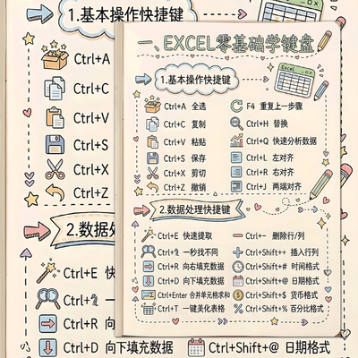 Excel快捷键】职场小白办公技巧提高工作效率零基础学习电脑干货