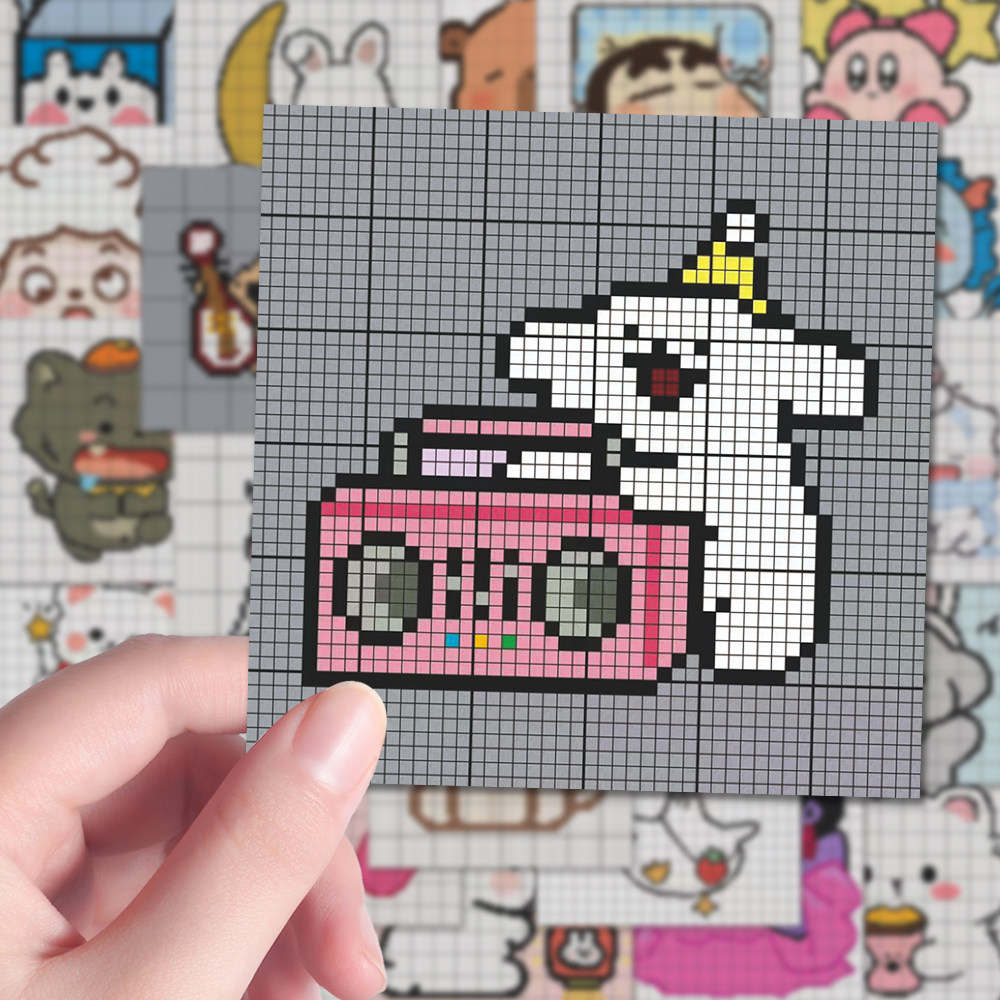 240张像素画贴纸】卡通动漫合集人物像素风可爱小贴纸diy手账