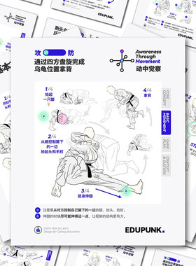 巴西柔术技巧笔记贴纸】核心训练关键技巧图解精简实用贴画自粘