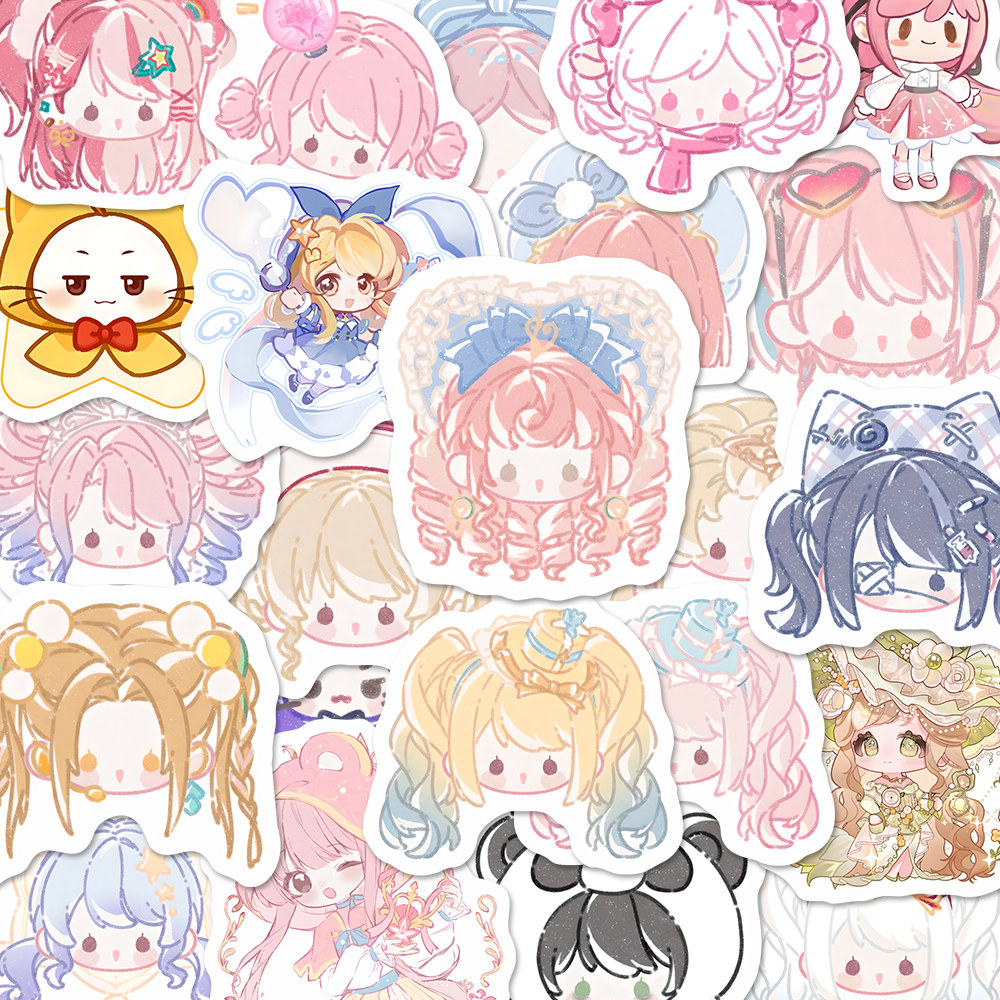165张暖暖Q版卡通贴纸高颜值美少女头像贴画创意个性手账桌面装饰