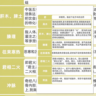 中医术语诊断话术一张图搞懂黄帝内经考研知识学习高清笔记贴纸